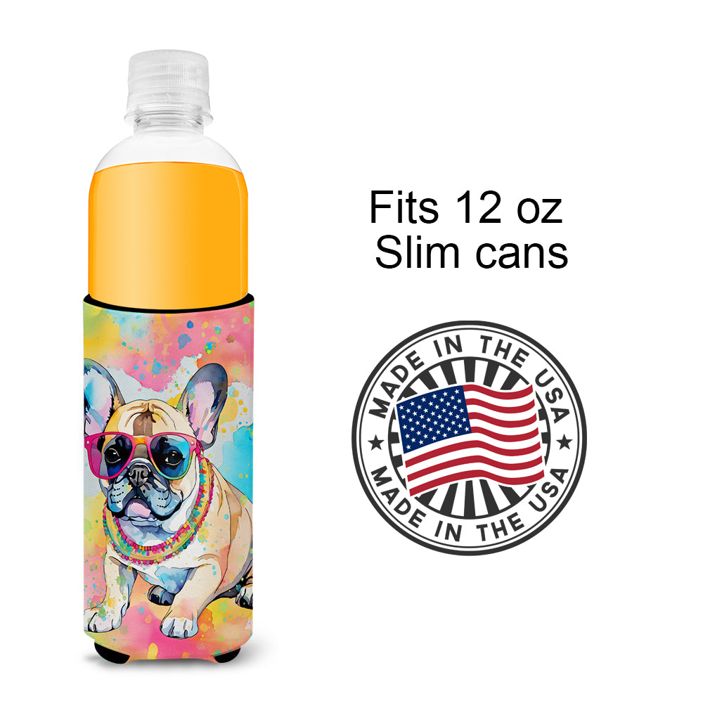 French Bulldog Hippie Dawg Hugger for Ultra Slim Cans