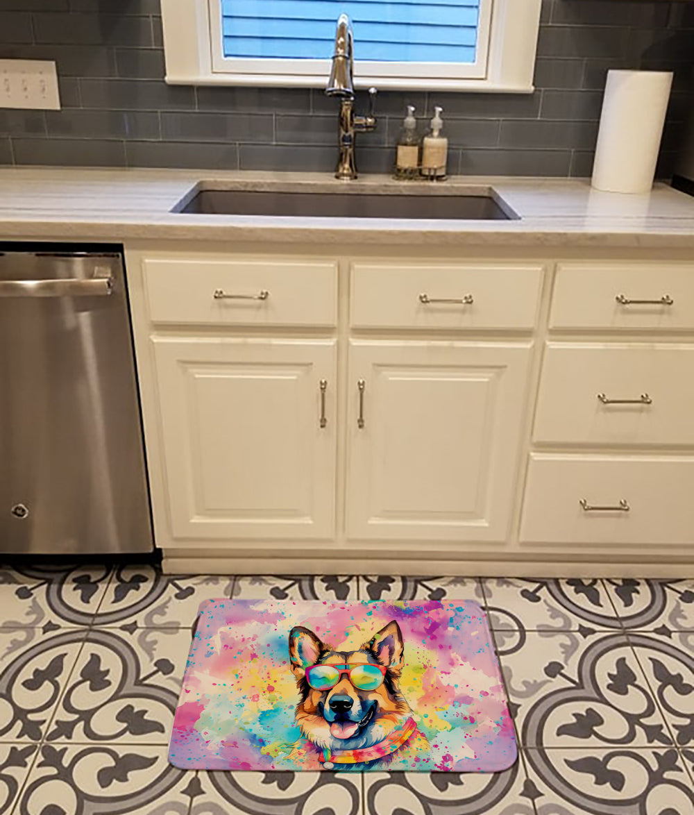 German Shepherd Hippie Dawg Memory Foam Kitchen Mat