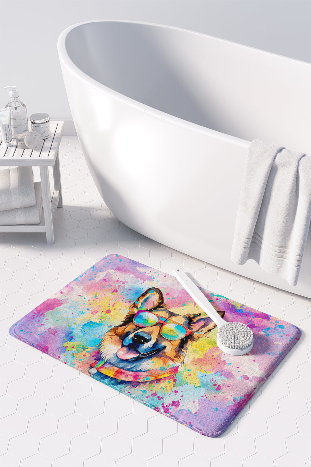 German Shepherd Hippie Dawg Memory Foam Kitchen Mat