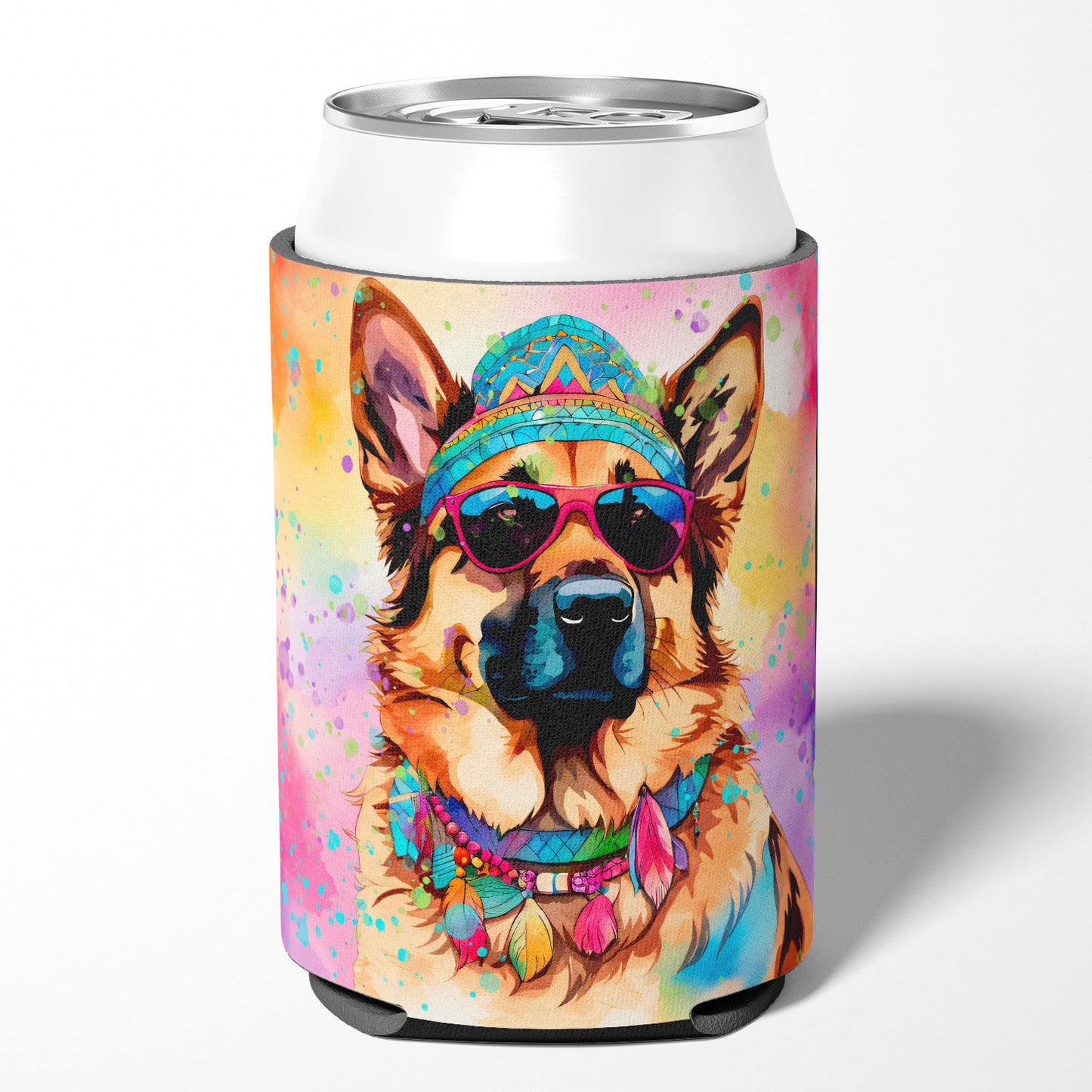 German Shepherd Hippie Dawg Can or Bottle Hugger