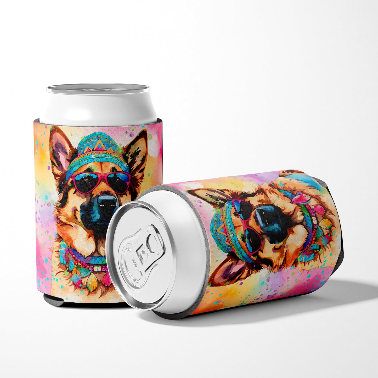 German Shepherd Hippie Dawg Can or Bottle Hugger