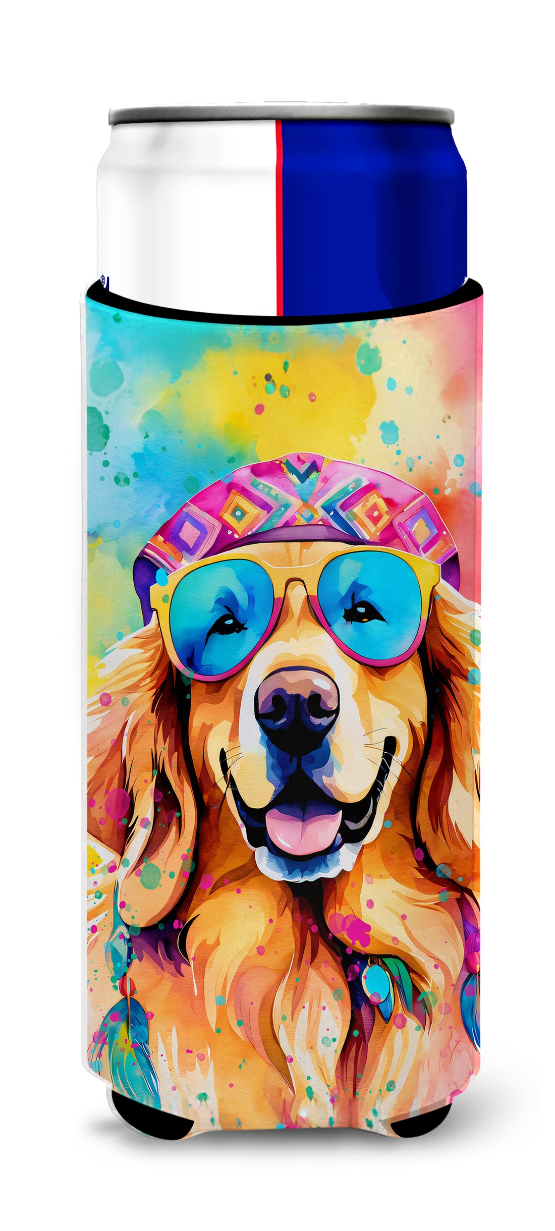 Buy this Golden Retriever Hippie Dawg Hugger for Ultra Slim Cans