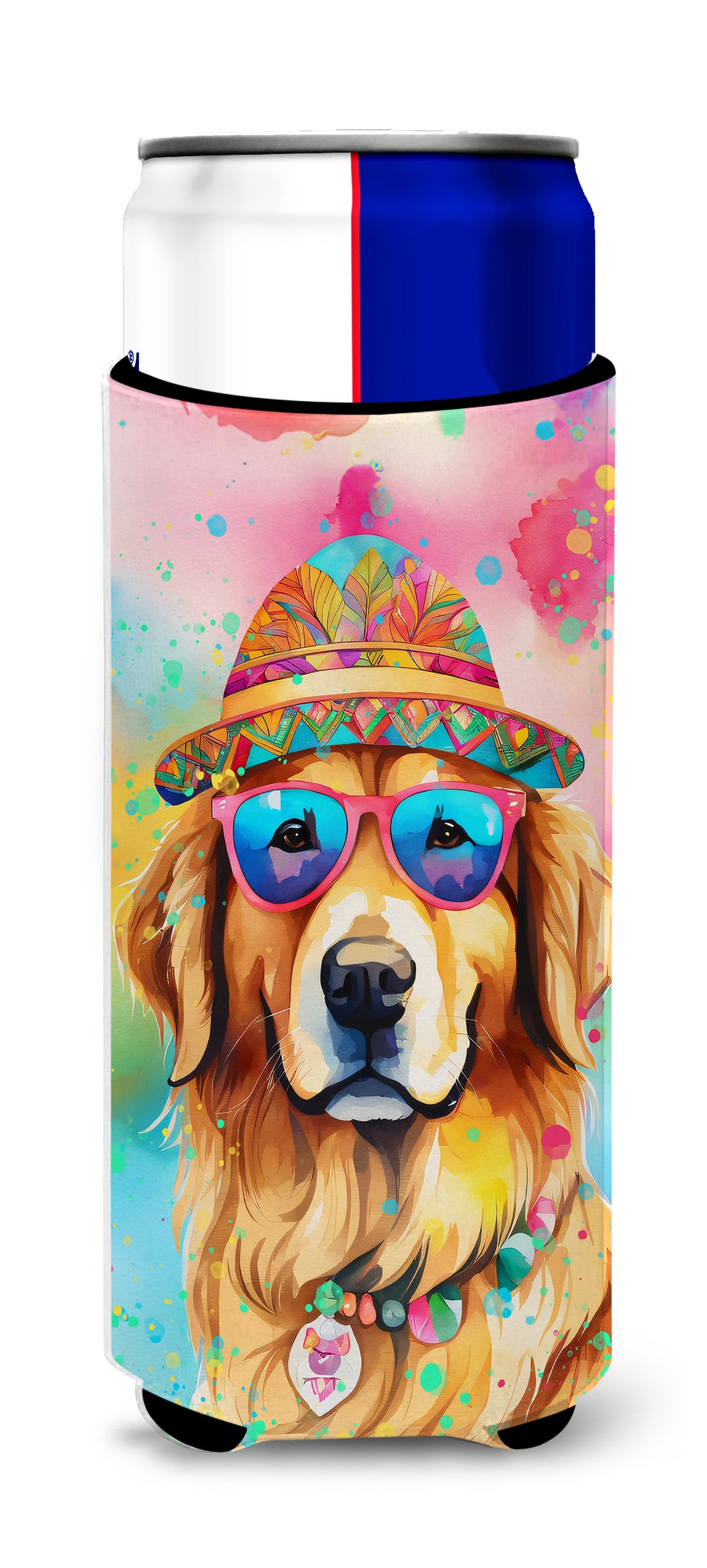 Buy this Golden Retriever Hippie Dawg Hugger for Ultra Slim Cans