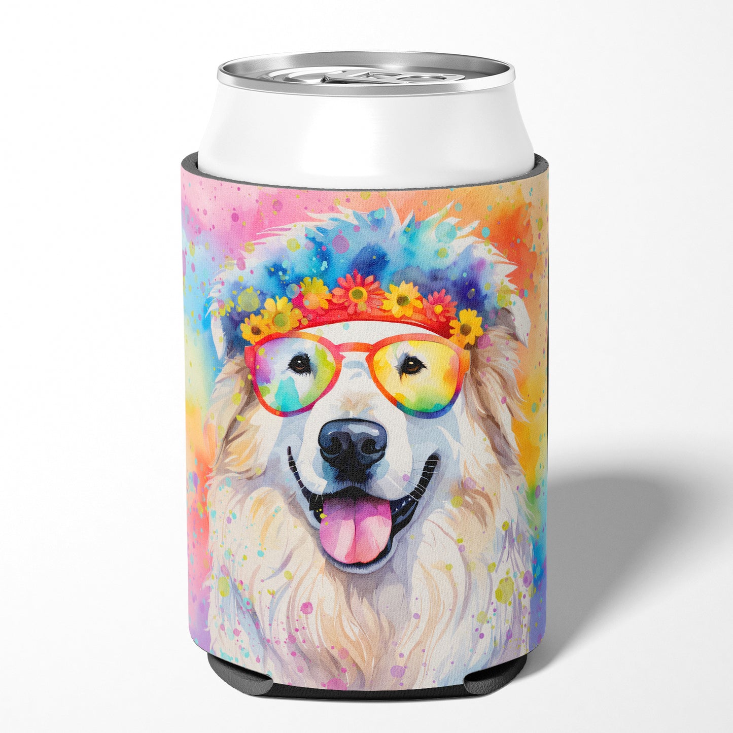 Great Pyrenees Hippie Dawg Can or Bottle Hugger