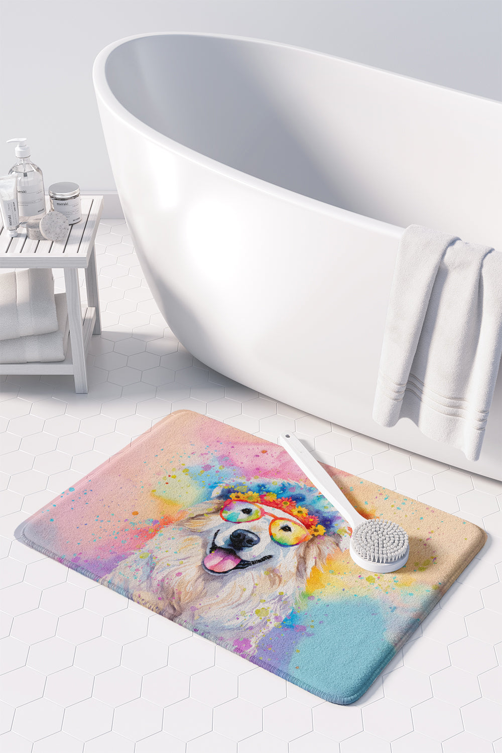 Great Pyrenees Hippie Dawg Memory Foam Kitchen Mat