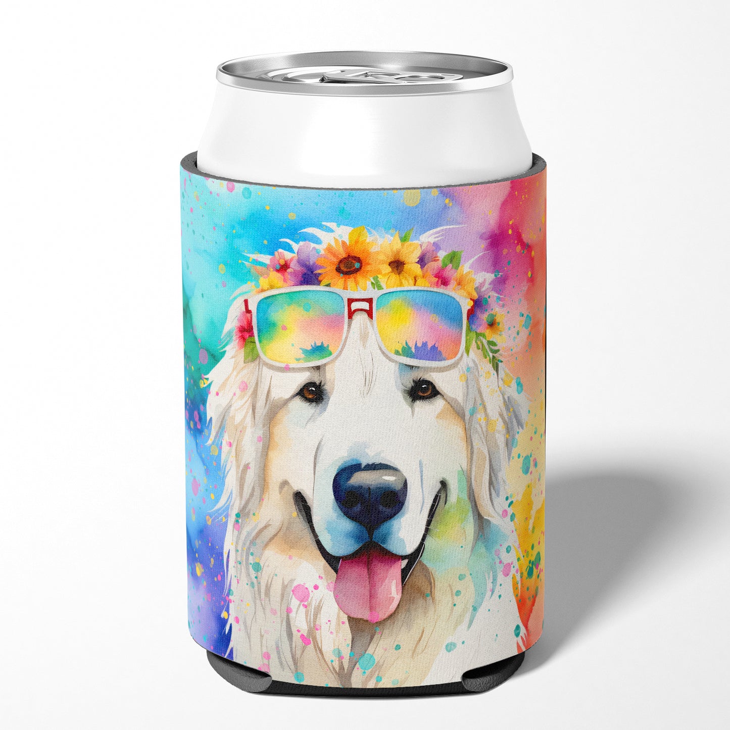 Great Pyrenees Hippie Dawg Can or Bottle Hugger