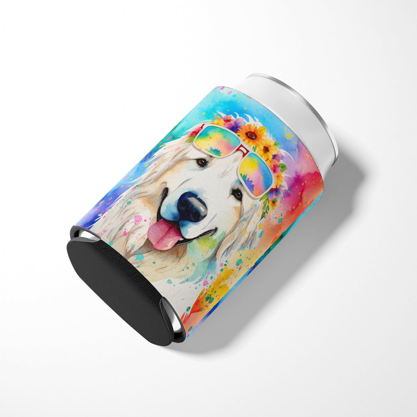 Great Pyrenees Hippie Dawg Can or Bottle Hugger