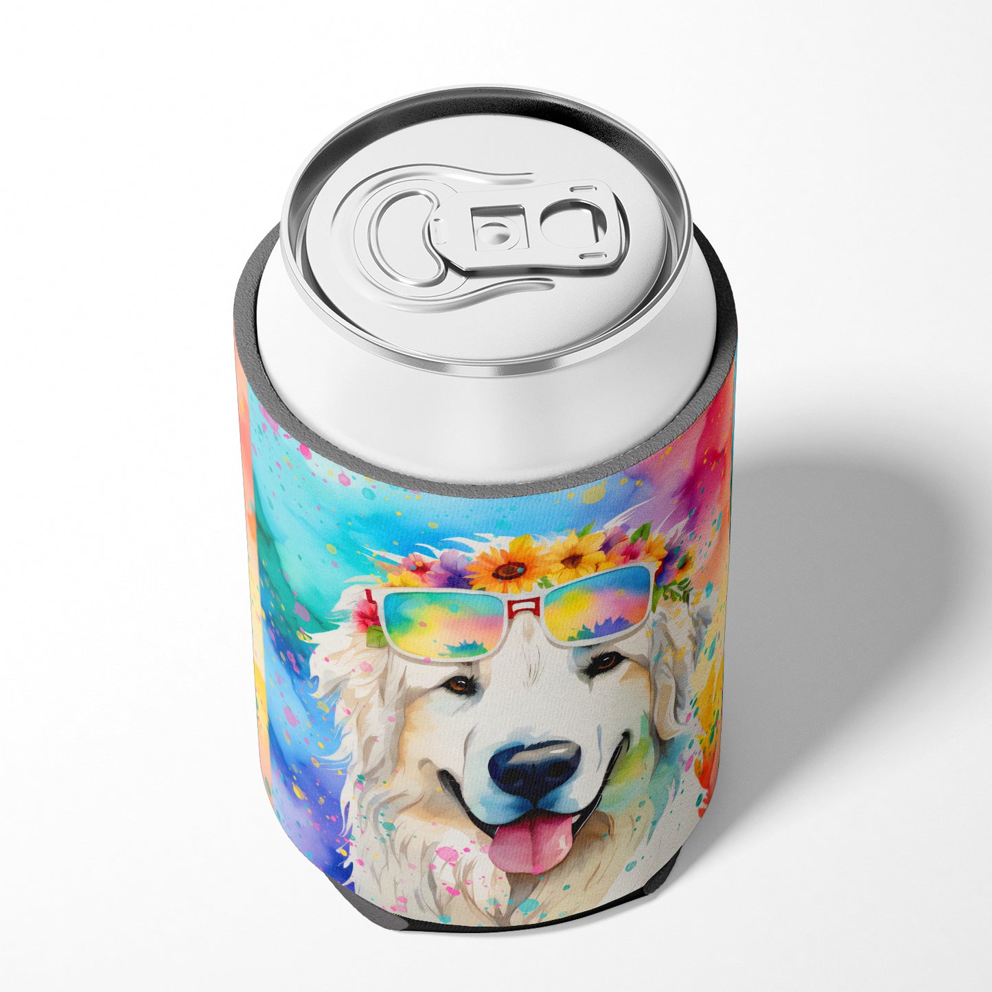 Great Pyrenees Hippie Dawg Can or Bottle Hugger