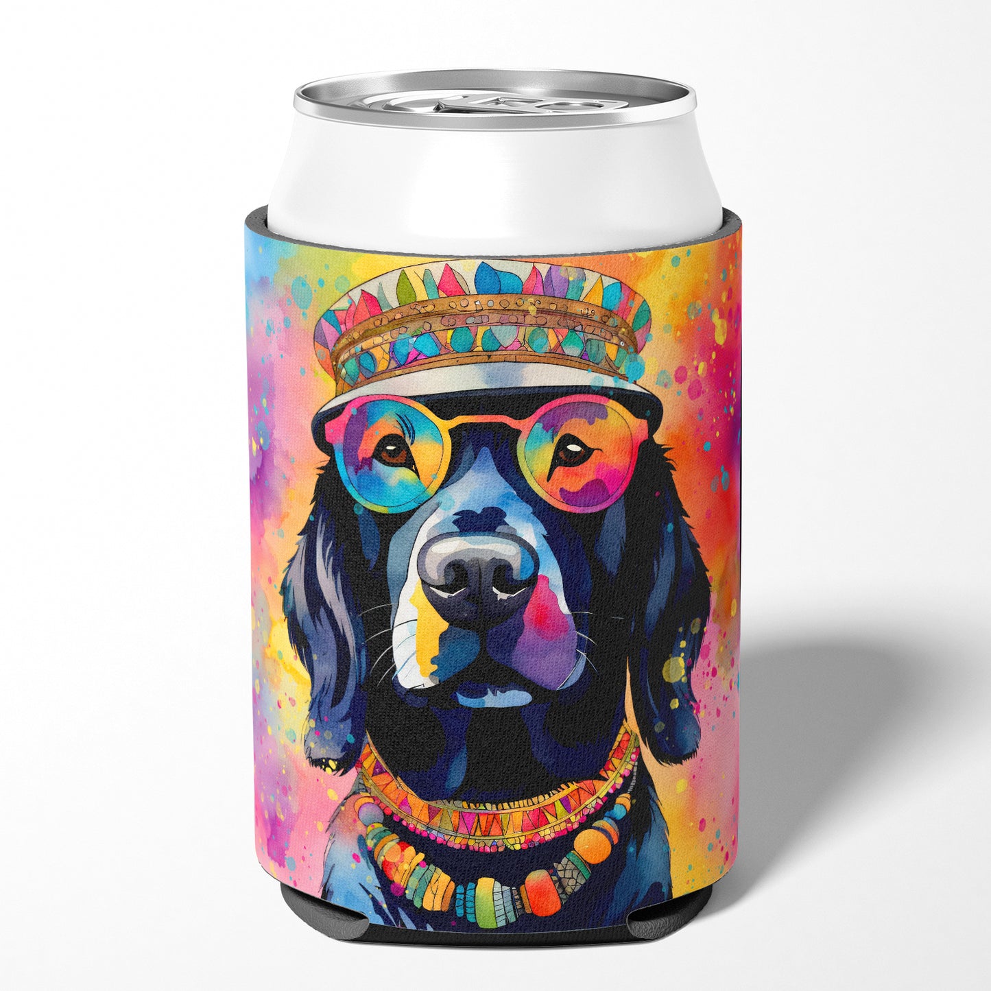 Black Labrador Hippie Dawg Can or Bottle Hugger