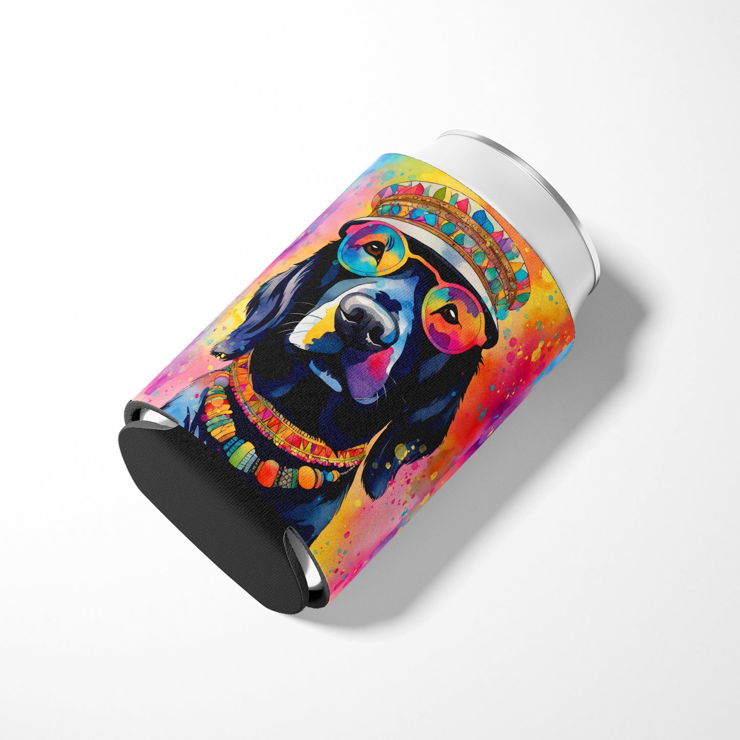 Black Labrador Hippie Dawg Can or Bottle Hugger