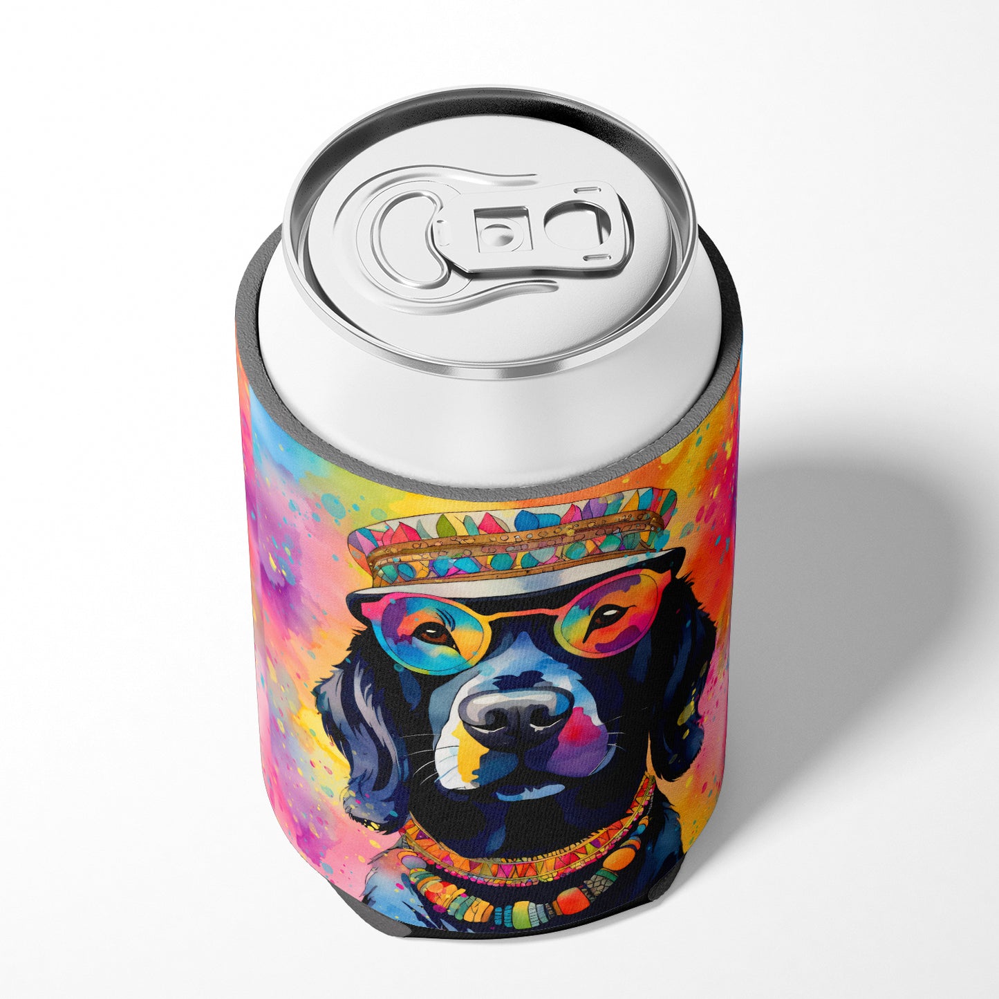 Black Labrador Hippie Dawg Can or Bottle Hugger