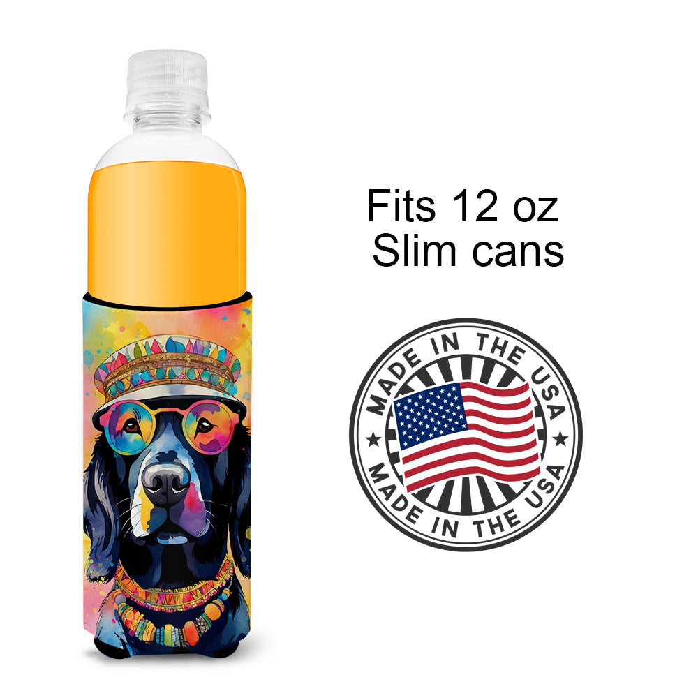 Black Labrador Hippie Dawg Hugger for Ultra Slim Cans