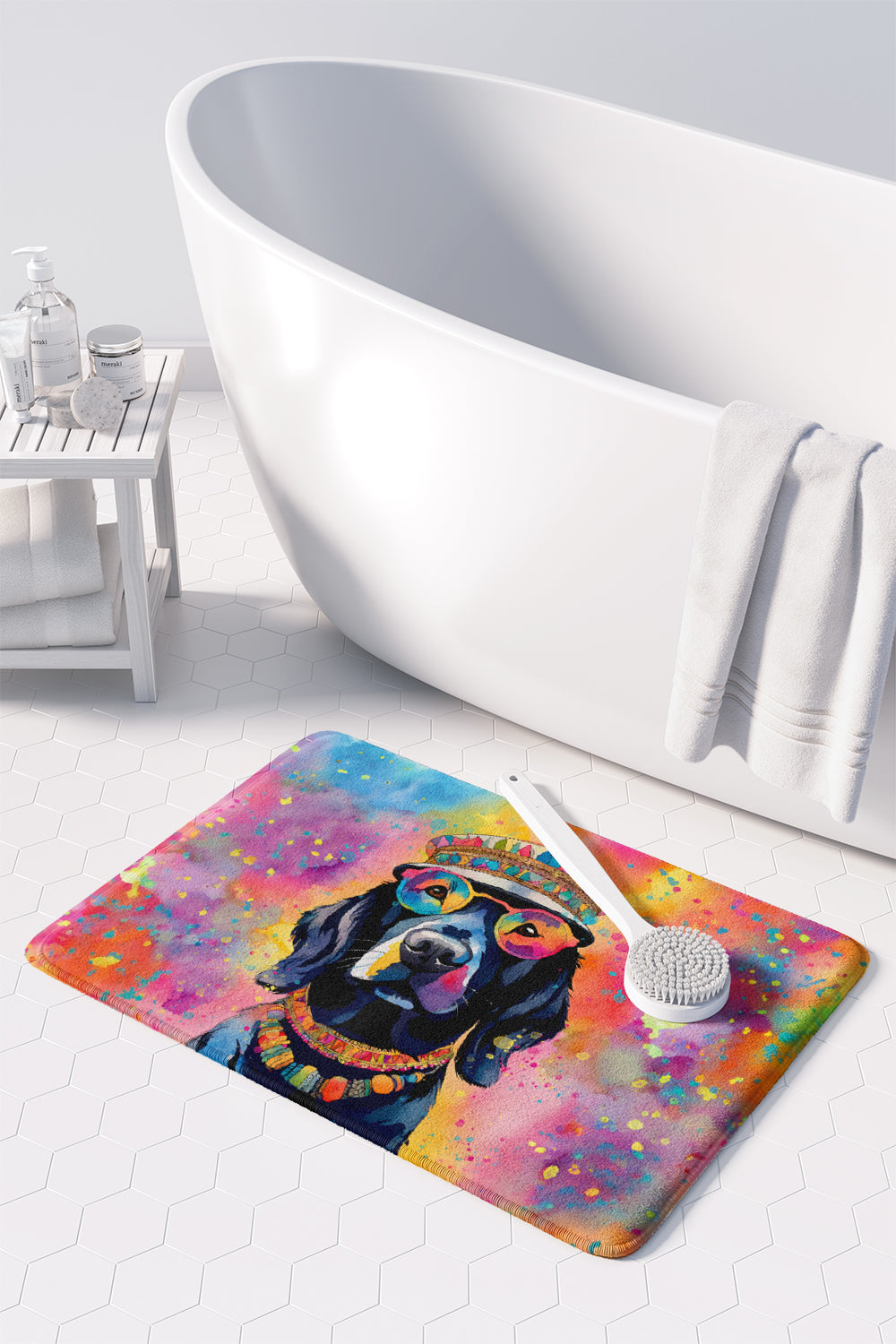 Black Labrador Hippie Dawg Memory Foam Kitchen Mat