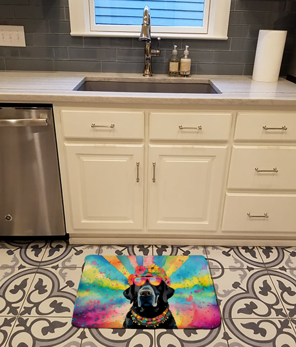 Black Labrador Hippie Dawg Memory Foam Kitchen Mat