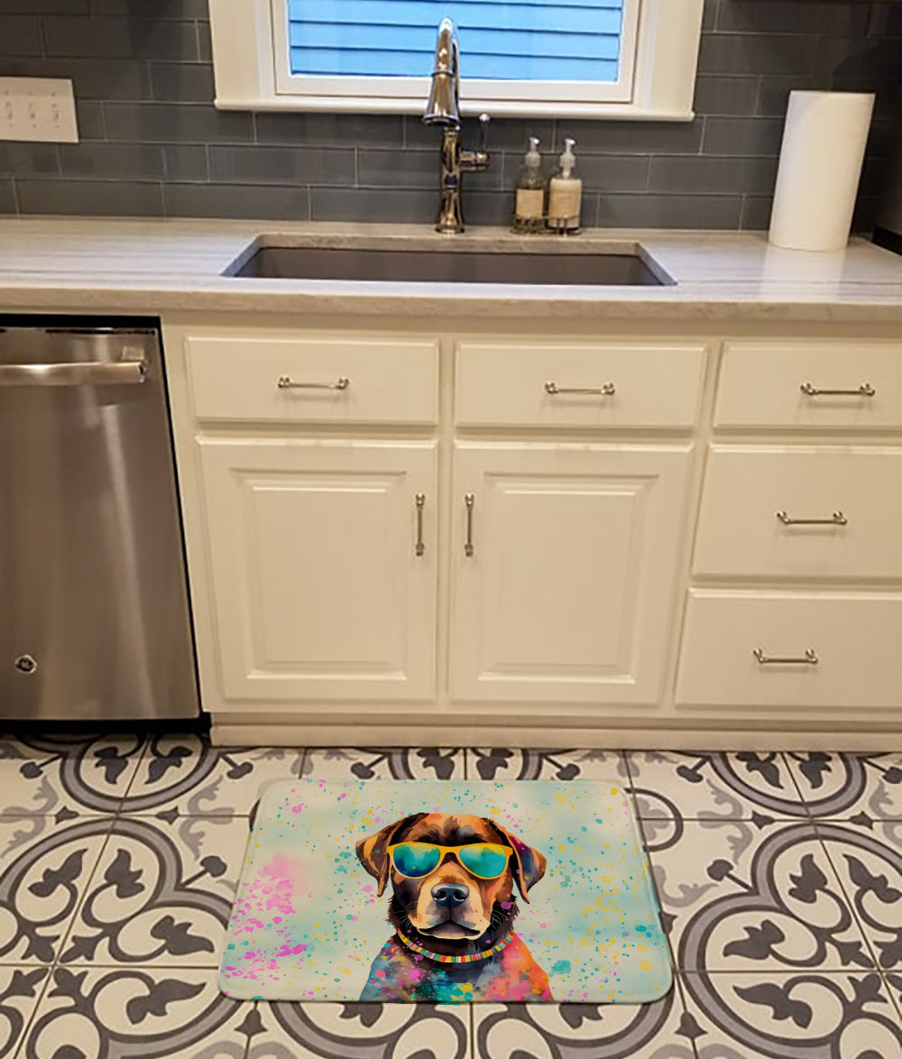 Chocolate Labrador Hippie Dawg Memory Foam Kitchen Mat