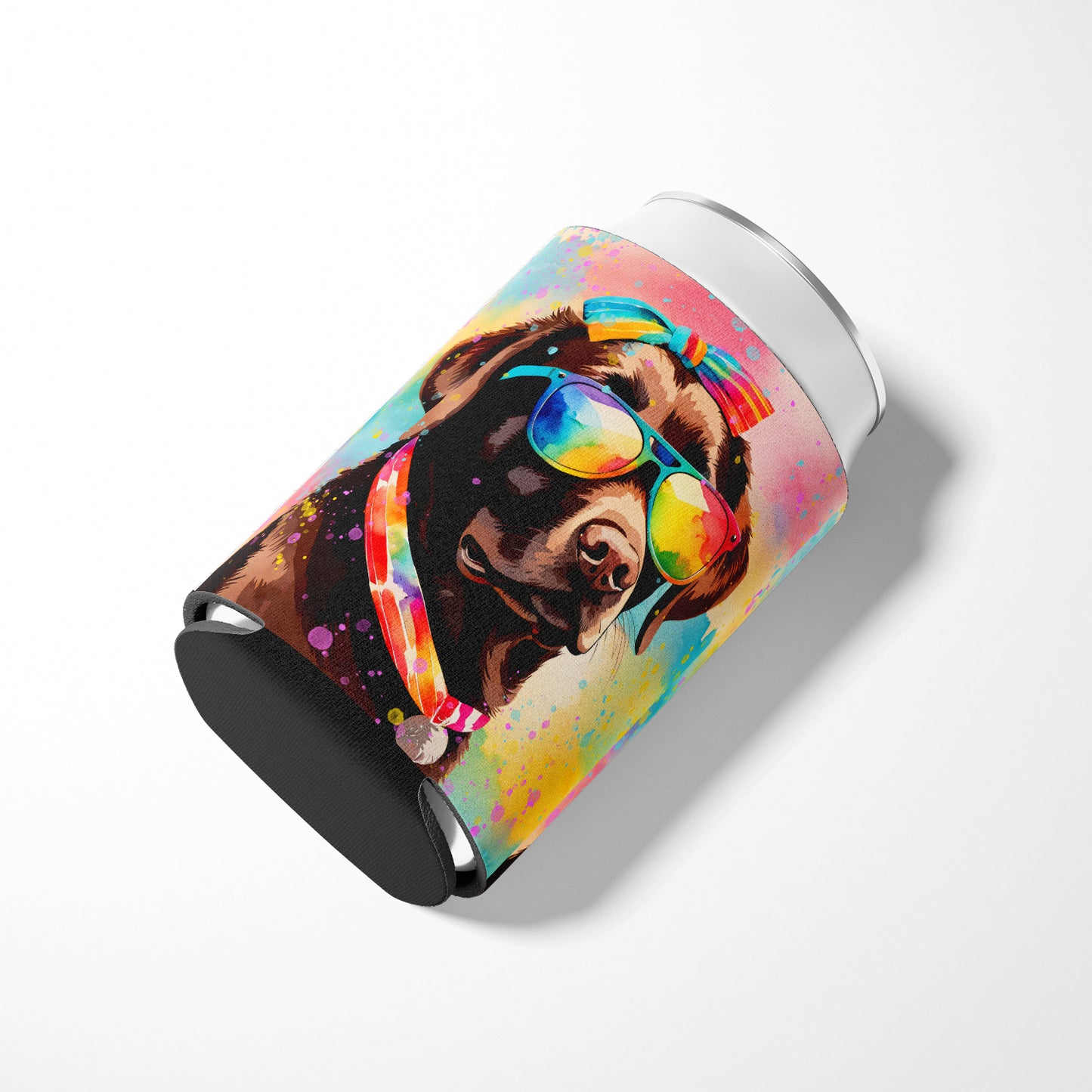 Chocolate Labrador Hippie Dawg Can or Bottle Hugger
