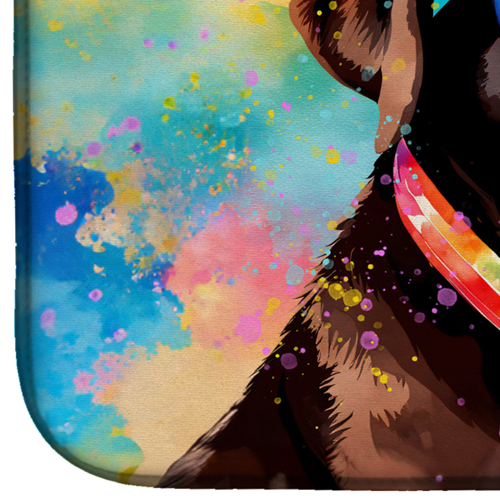 Chocolate Labrador Hippie Dawg Dish Drying Mat