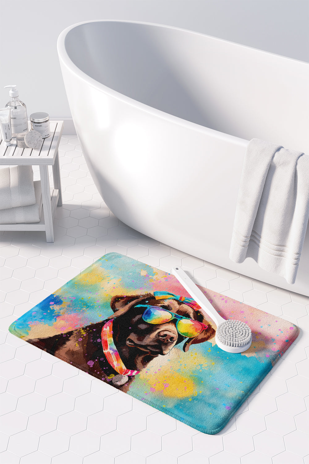 Chocolate Labrador Hippie Dawg Memory Foam Kitchen Mat