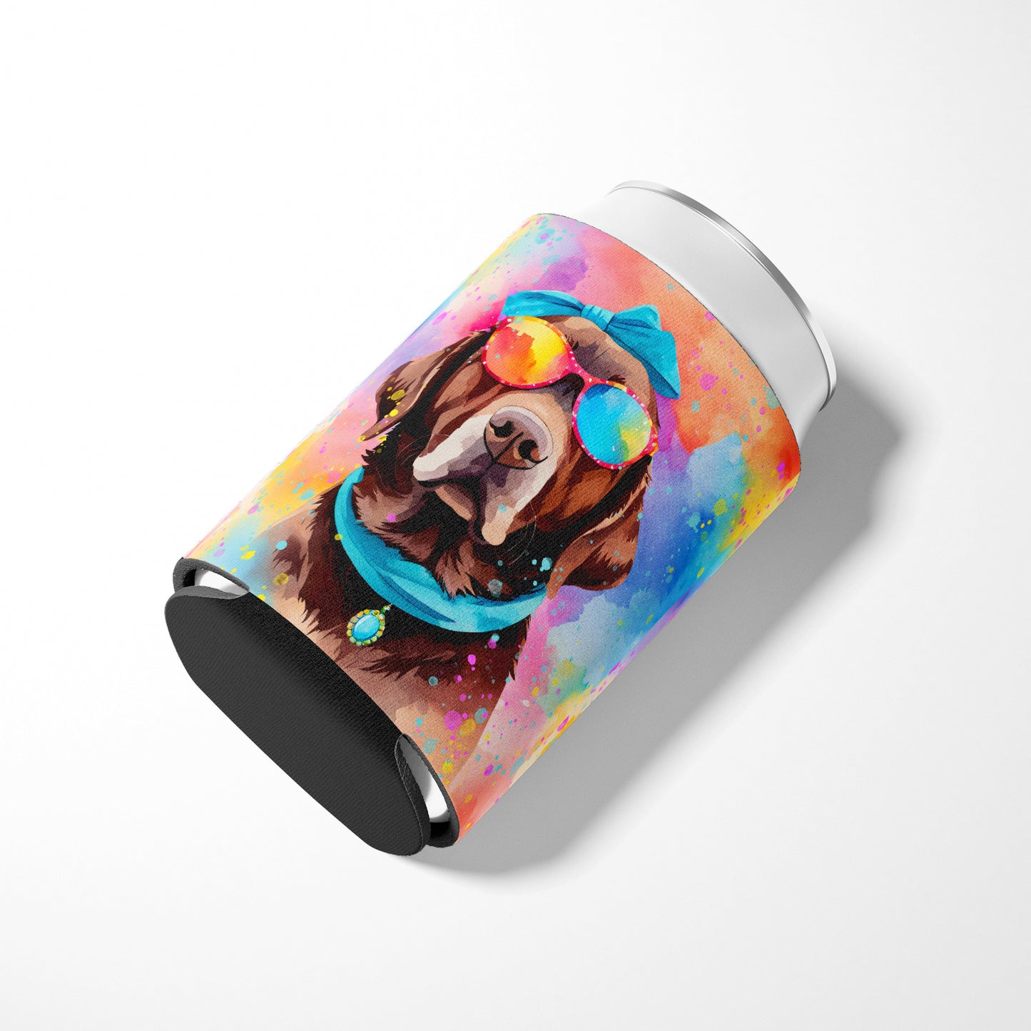 Chocolate Labrador Hippie Dawg Can or Bottle Hugger