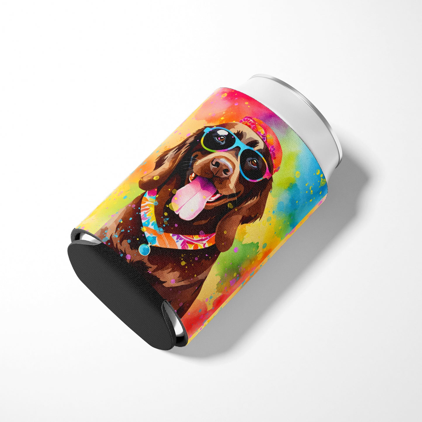 Chocolate Labrador Hippie Dawg Can or Bottle Hugger