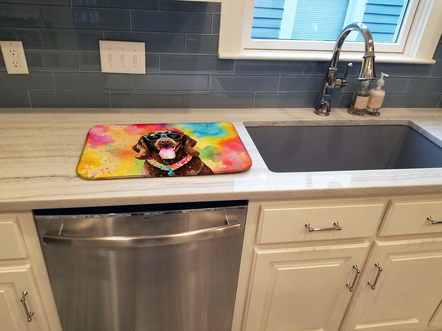 Chocolate Labrador Hippie Dawg Dish Drying Mat