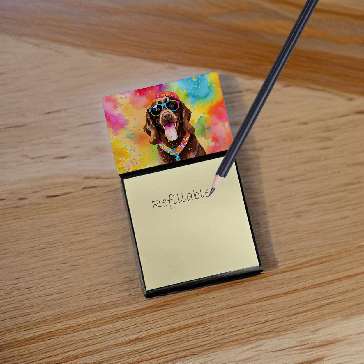 Chocolate Labrador Hippie Dawg Sticky Note Holder