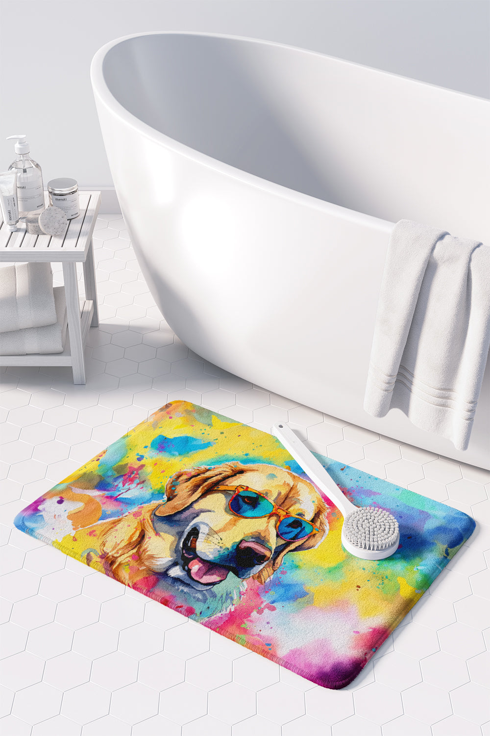 Yellow Labrador Hippie Dawg Memory Foam Kitchen Mat