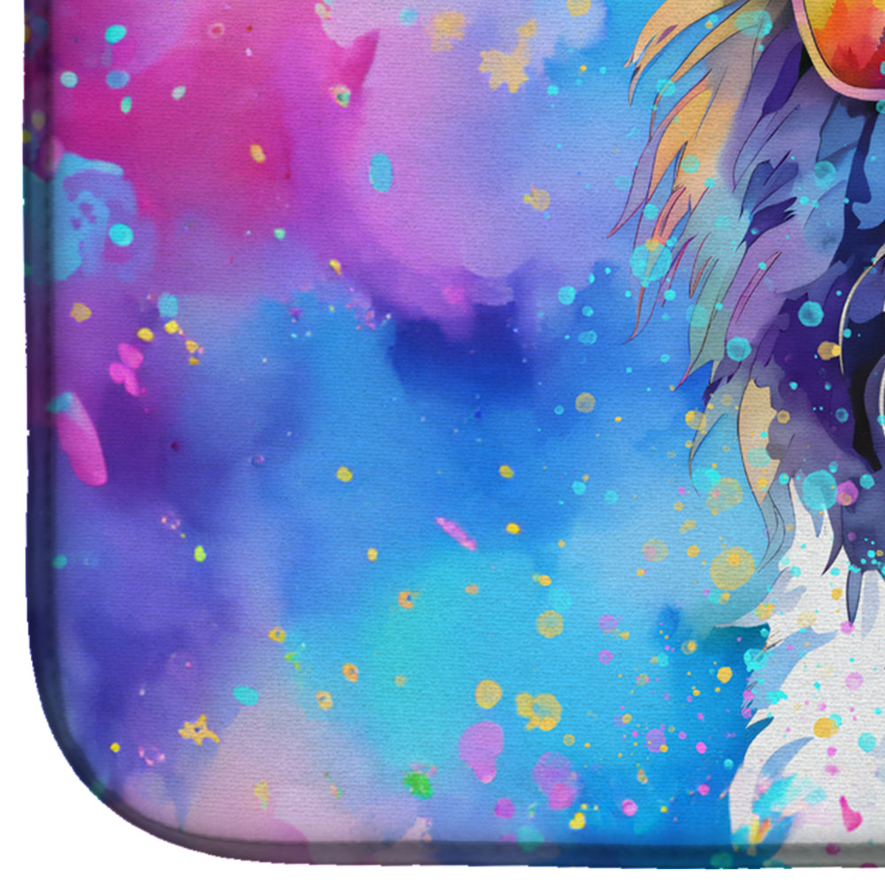 Old English Sheepdog Hippie Dawg Dish Drying Mat