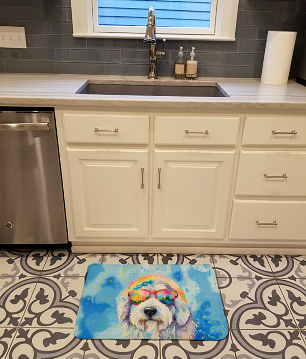 Old English Sheepdog Hippie Dawg Memory Foam Kitchen Mat