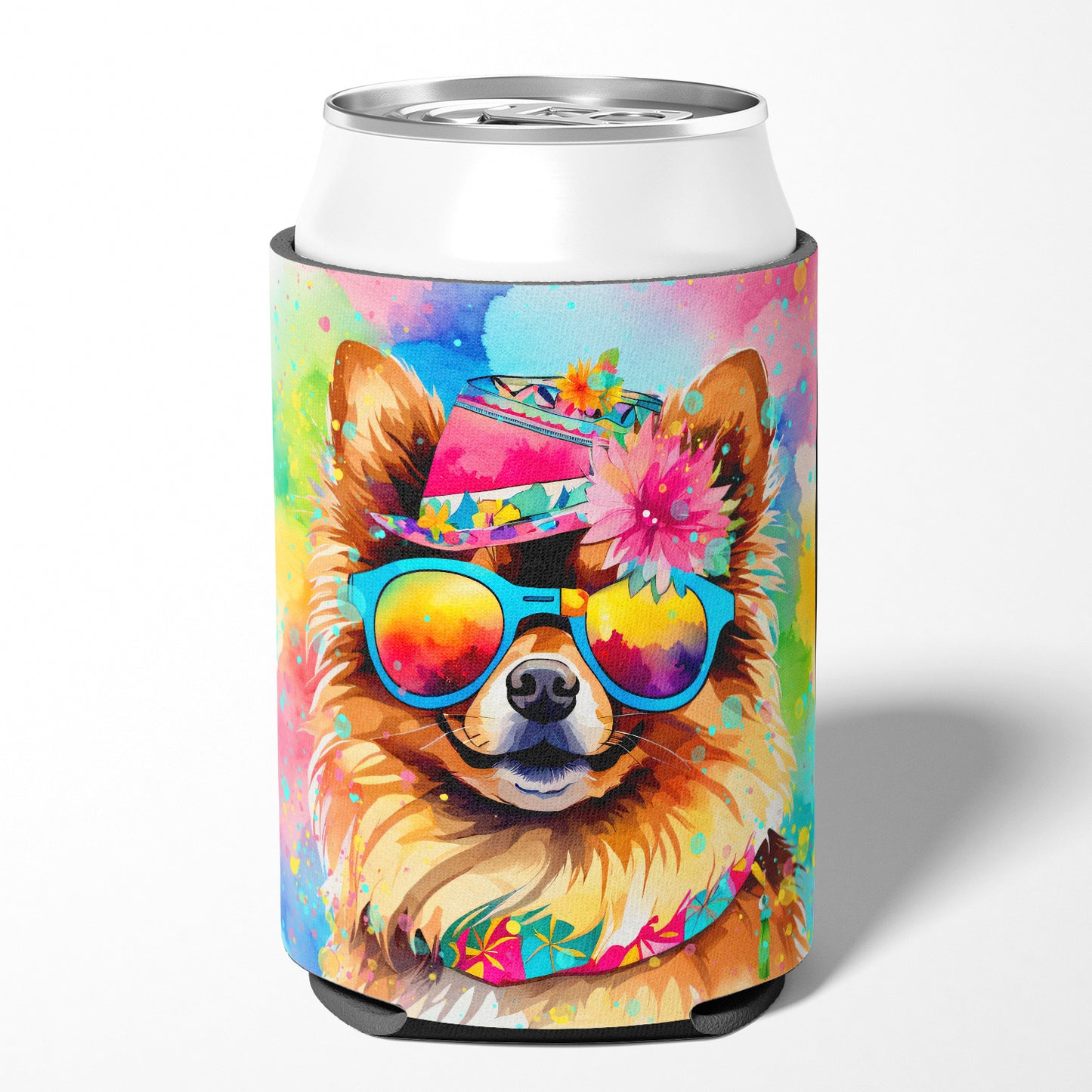 Pomeranian Hippie Dawg Can or Bottle Hugger