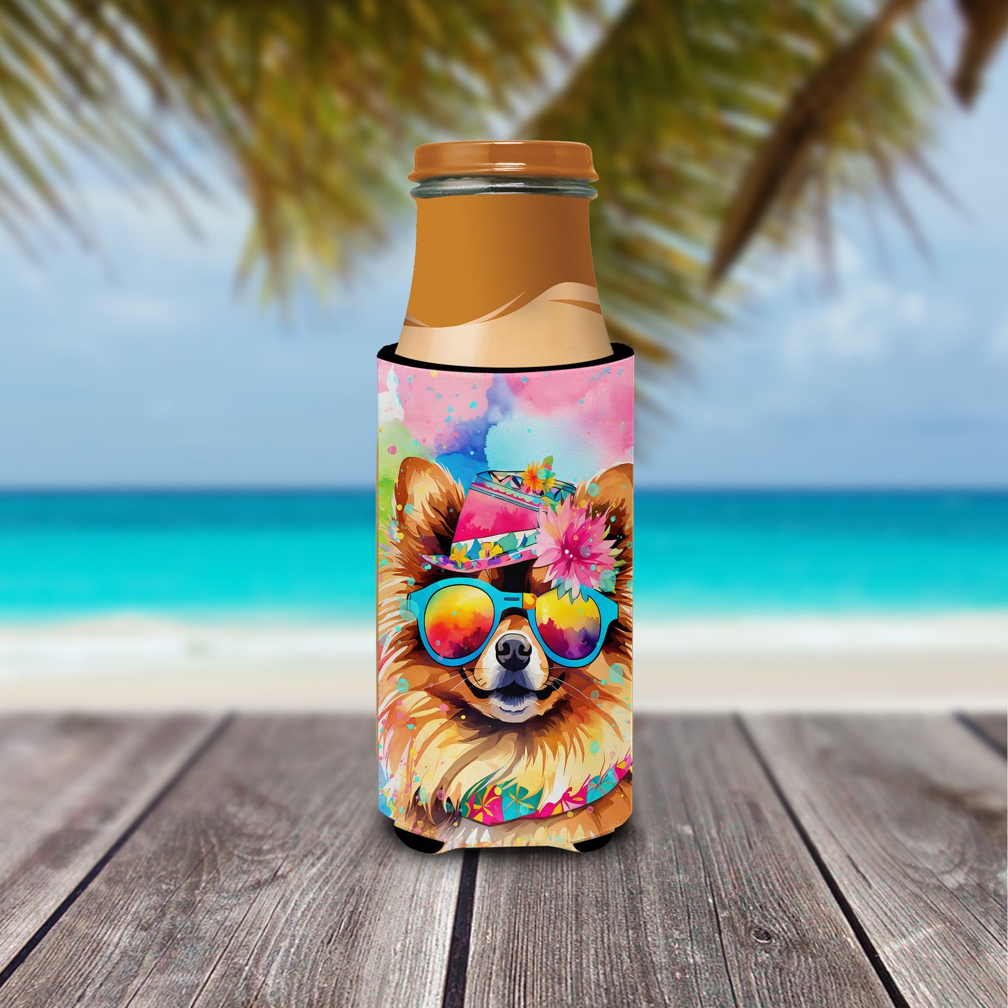 Pomeranian Hippie Dawg Hugger for Ultra Slim Cans