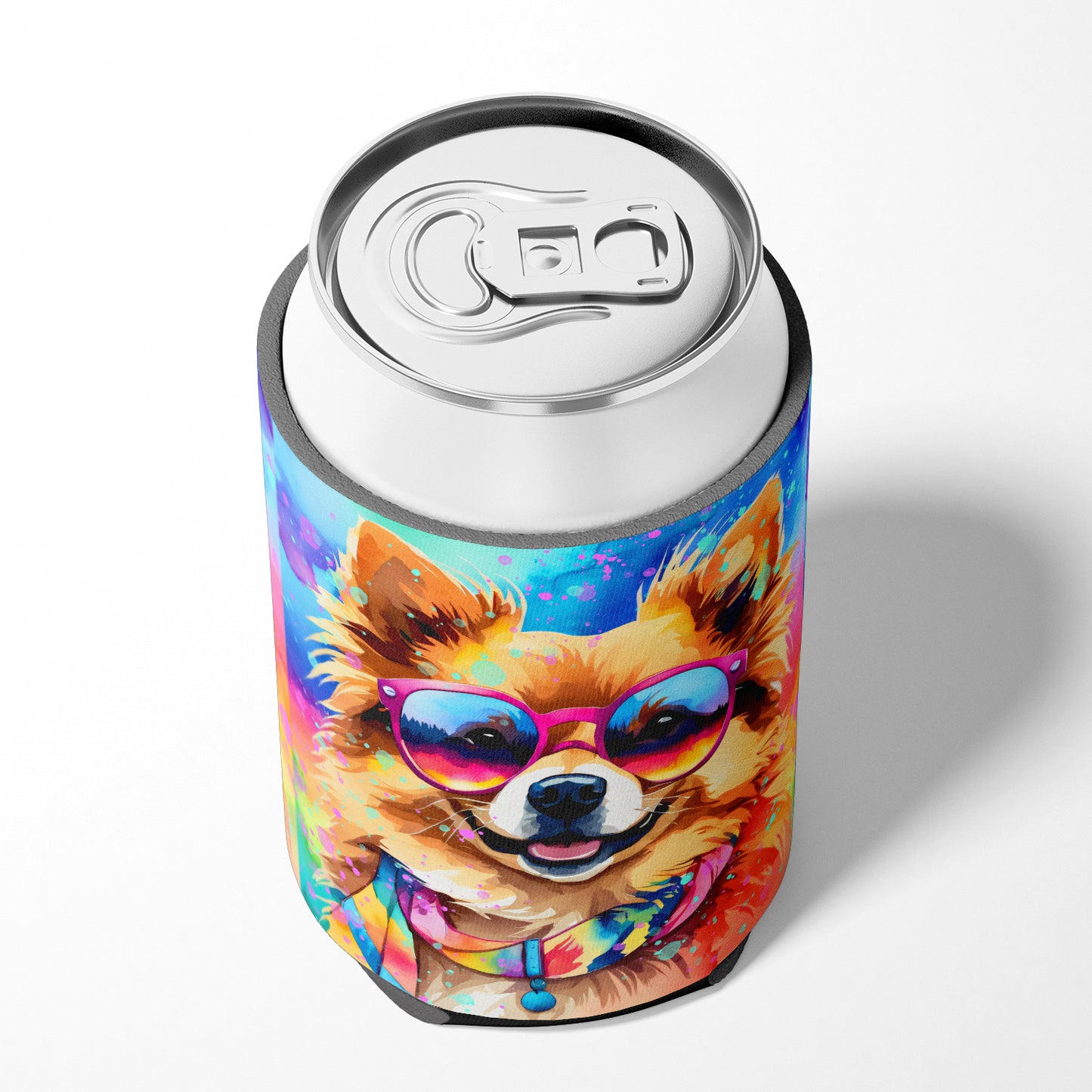 Pomeranian Hippie Dawg Can or Bottle Hugger