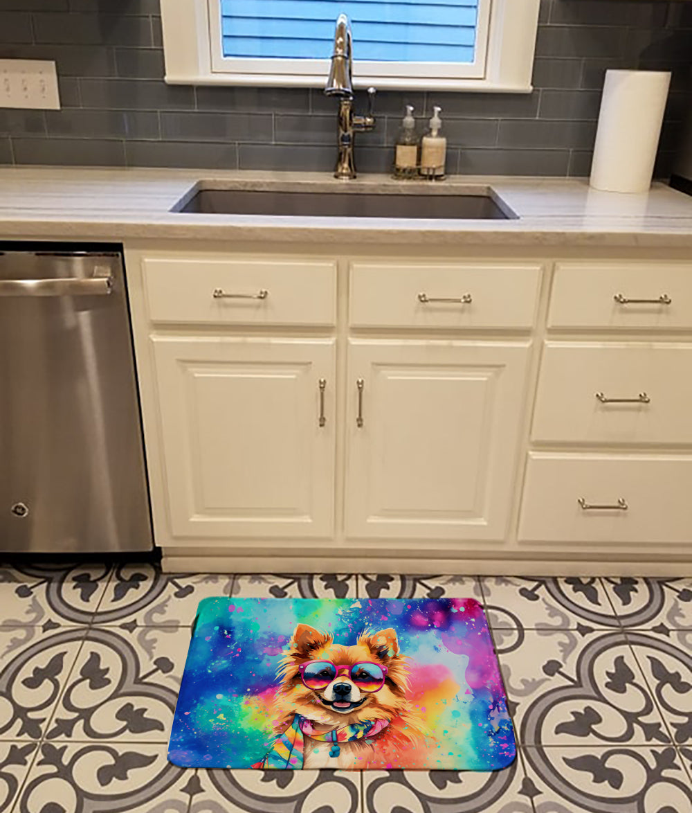 Pomeranian Hippie Dawg Memory Foam Kitchen Mat