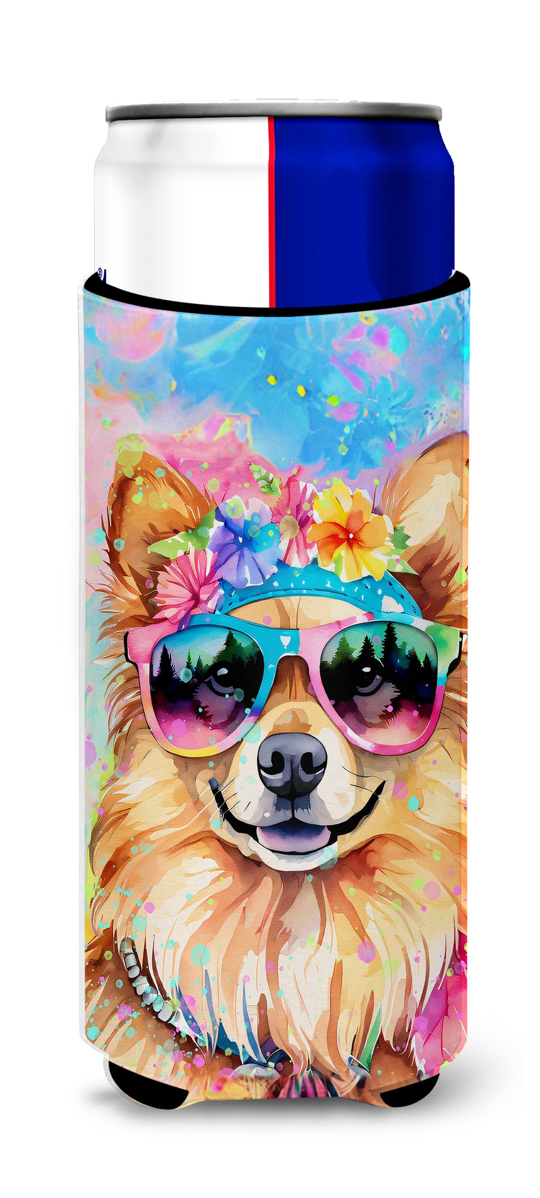 Buy this Pomeranian Hippie Dawg Hugger for Ultra Slim Cans