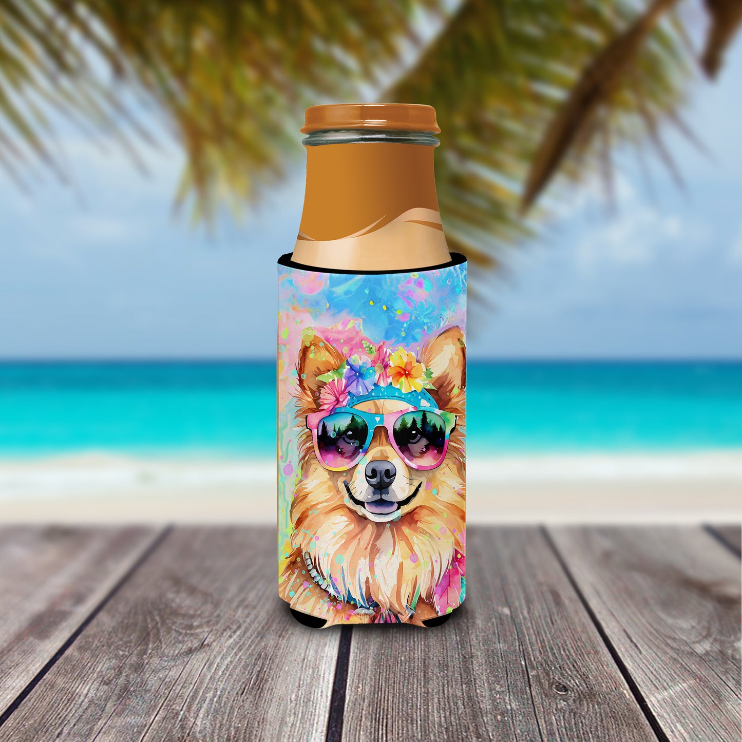 Pomeranian Hippie Dawg Hugger for Ultra Slim Cans