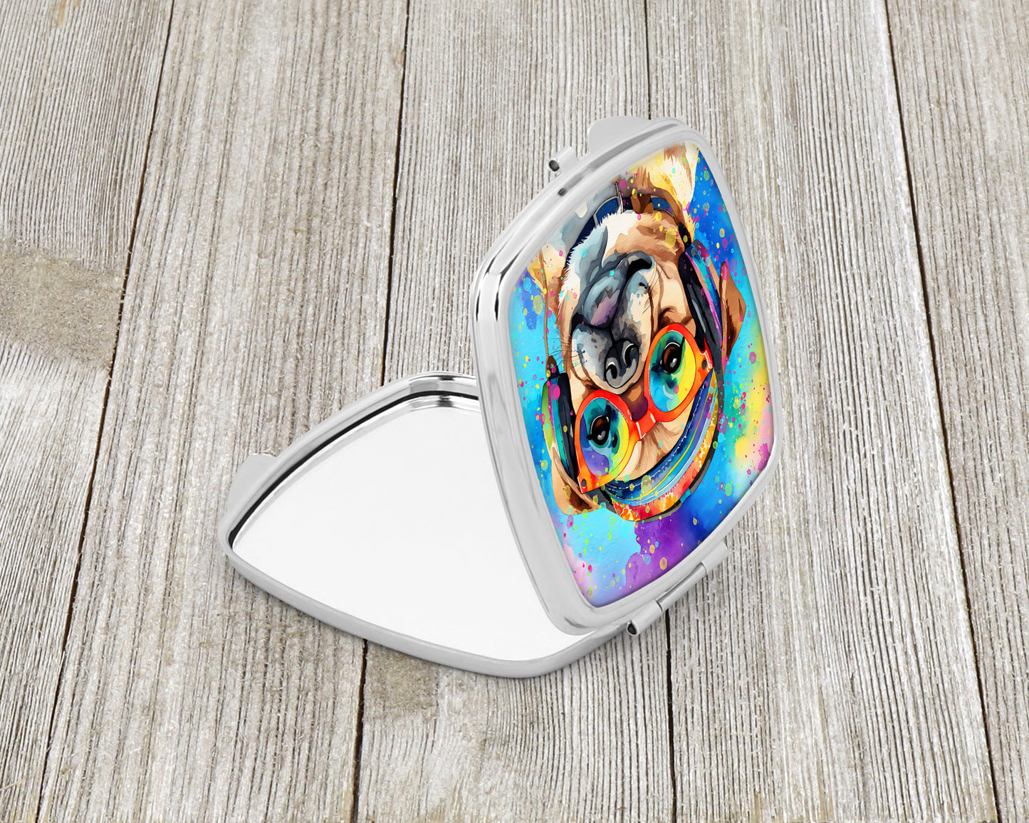 Pug Hippie Dawg Compact Mirror