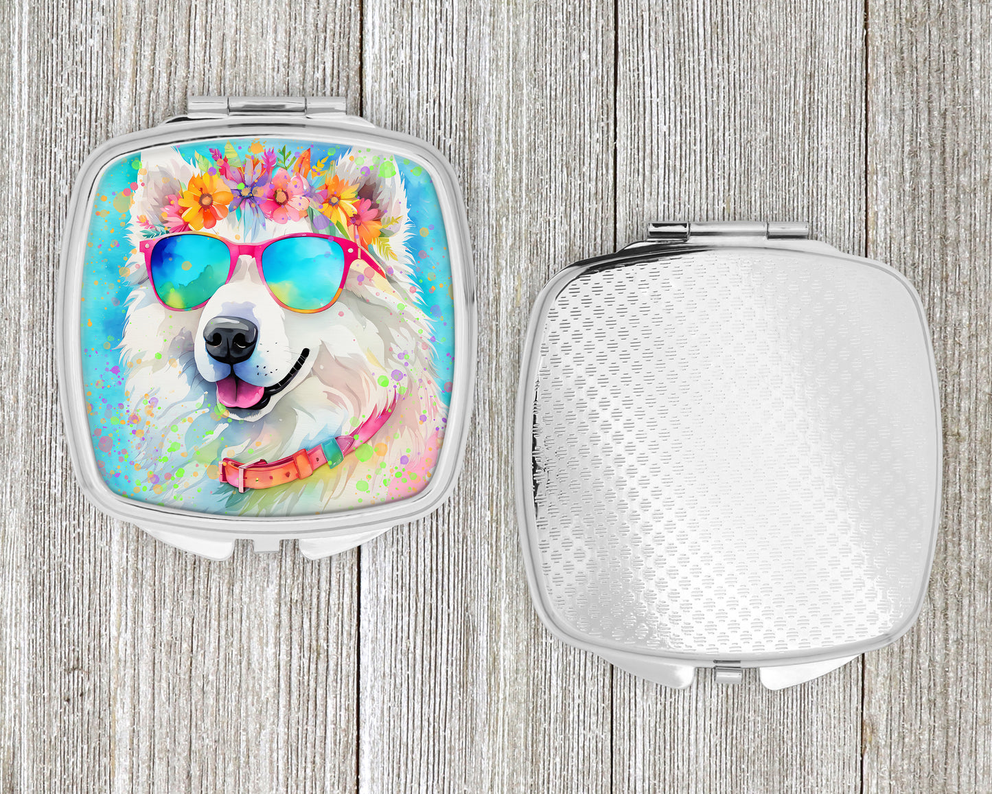 Samoyed Hippie Dawg Compact Mirror