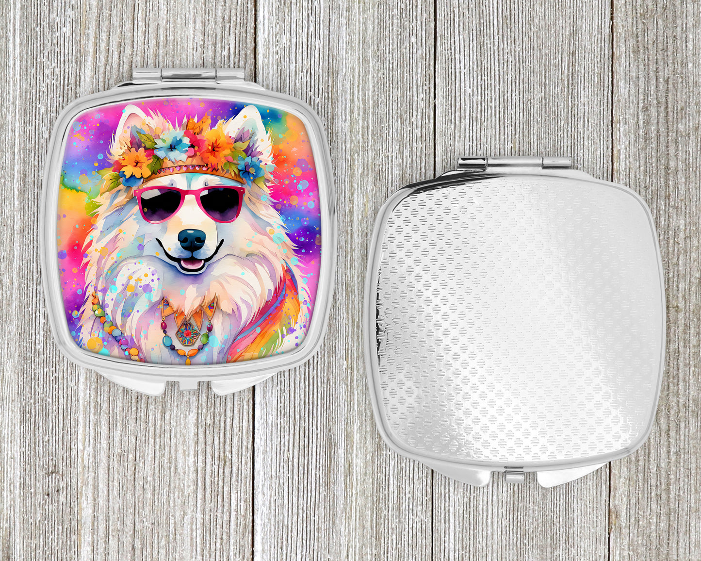 Samoyed Hippie Dawg Compact Mirror