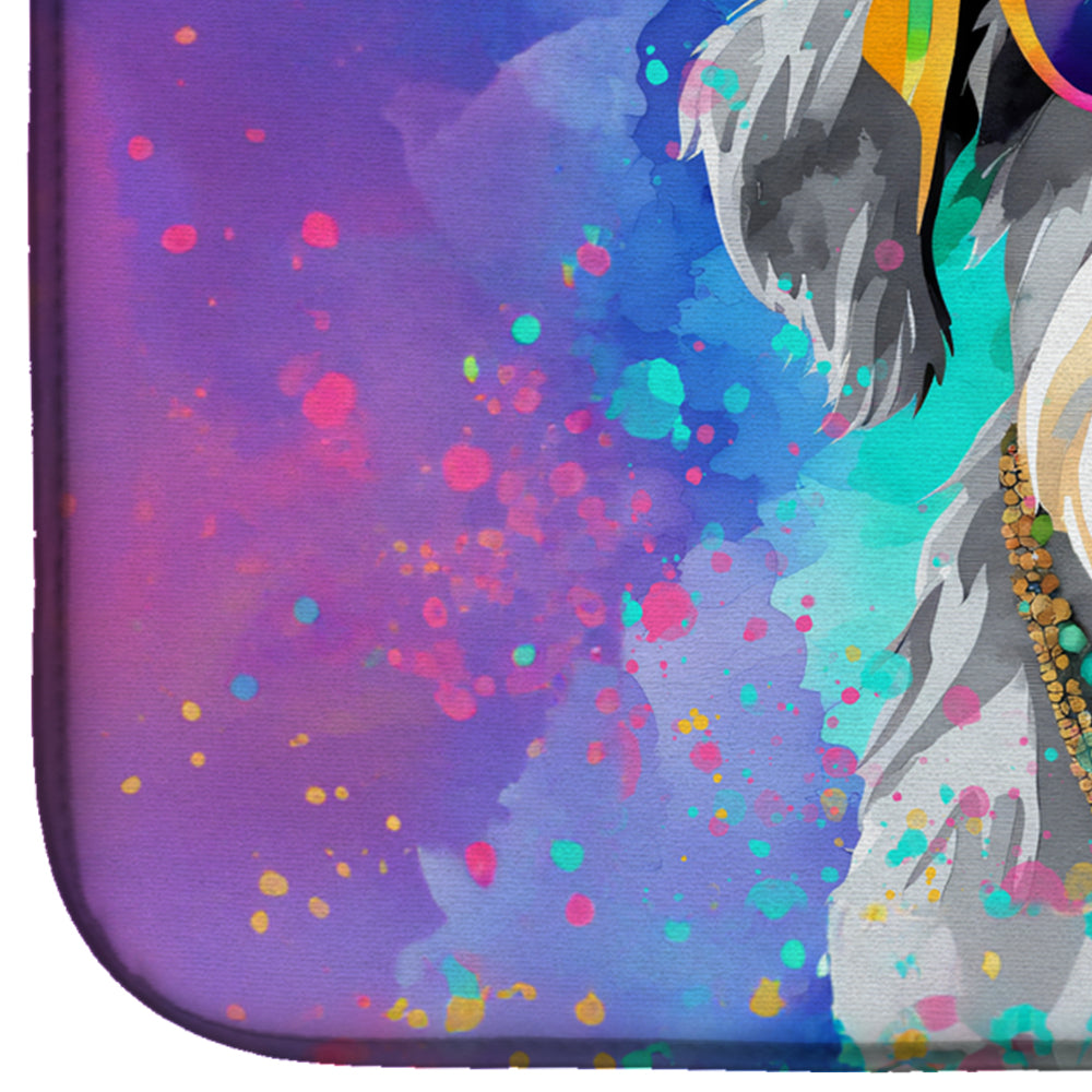 Schnauzer Hippie Dawg Dish Drying Mat