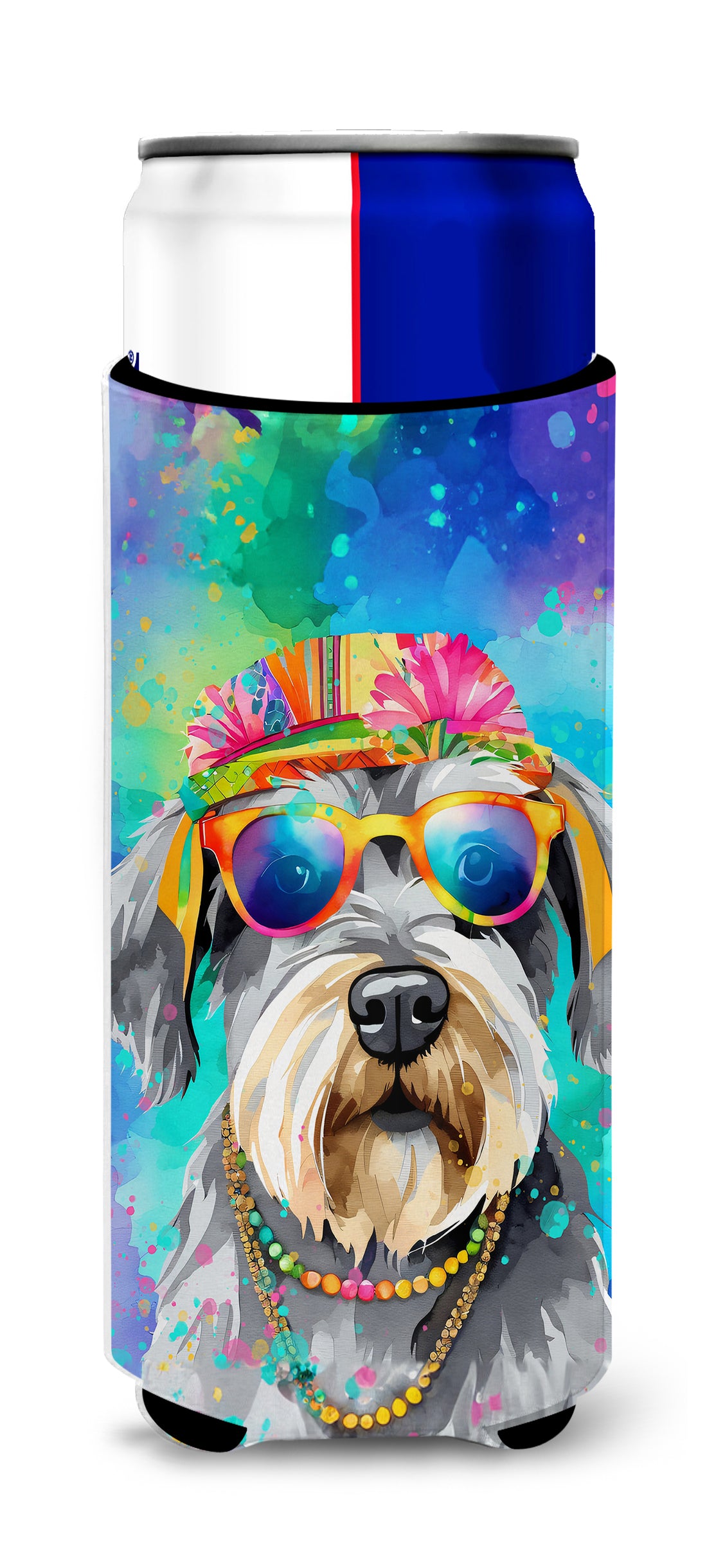 Buy this Schnauzer Hippie Dawg Hugger for Ultra Slim Cans