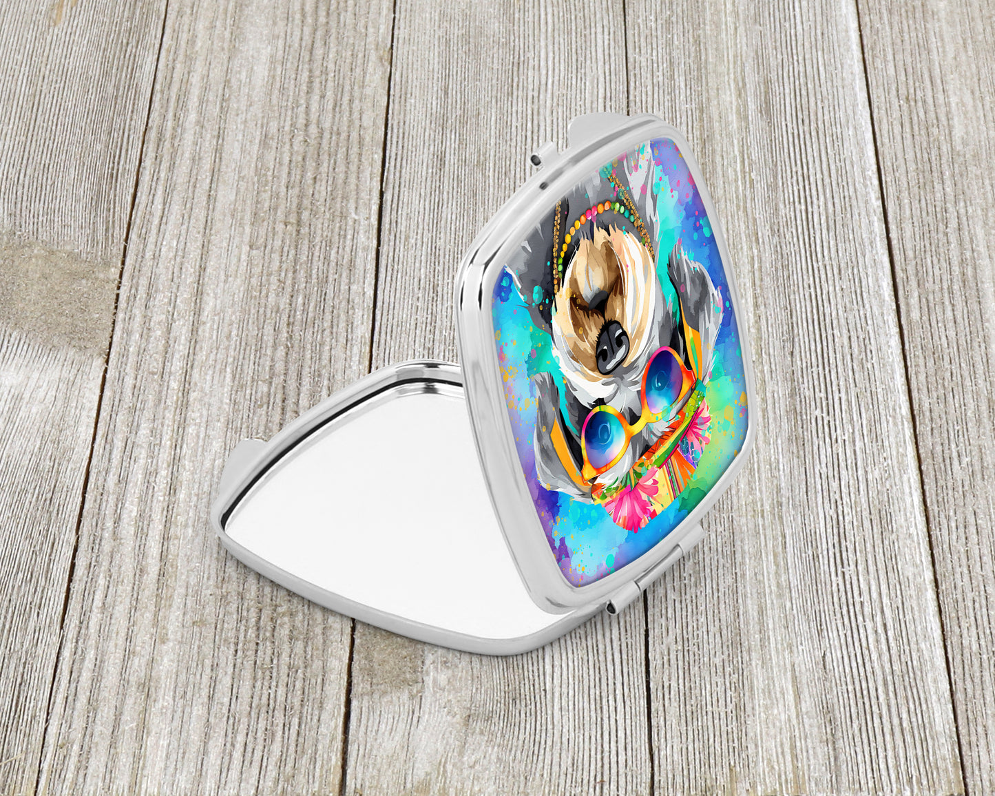Schnauzer Hippie Dawg Compact Mirror