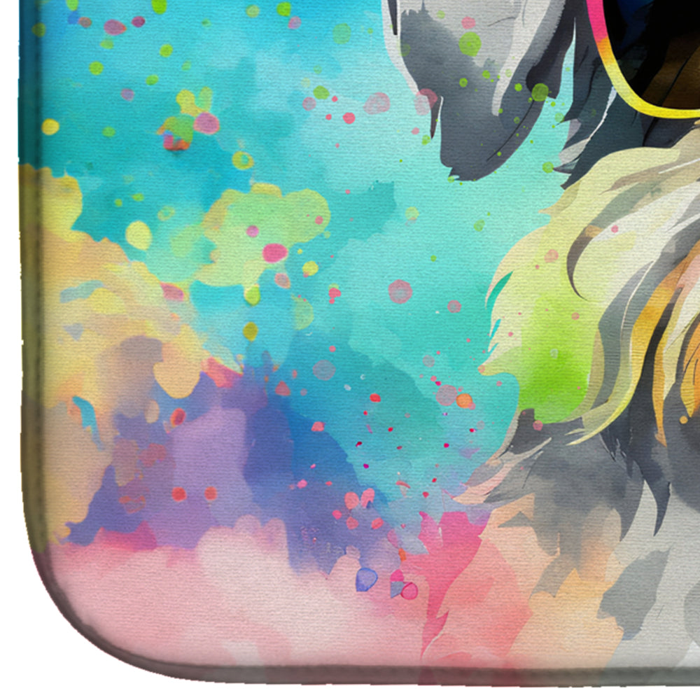 Schnauzer Hippie Dawg Dish Drying Mat