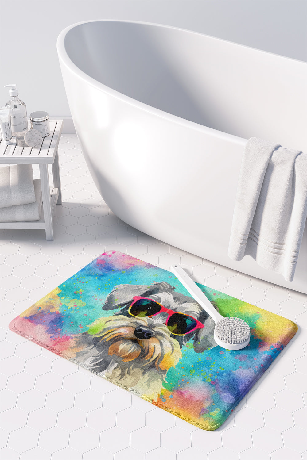 Schnauzer Hippie Dawg Memory Foam Kitchen Mat