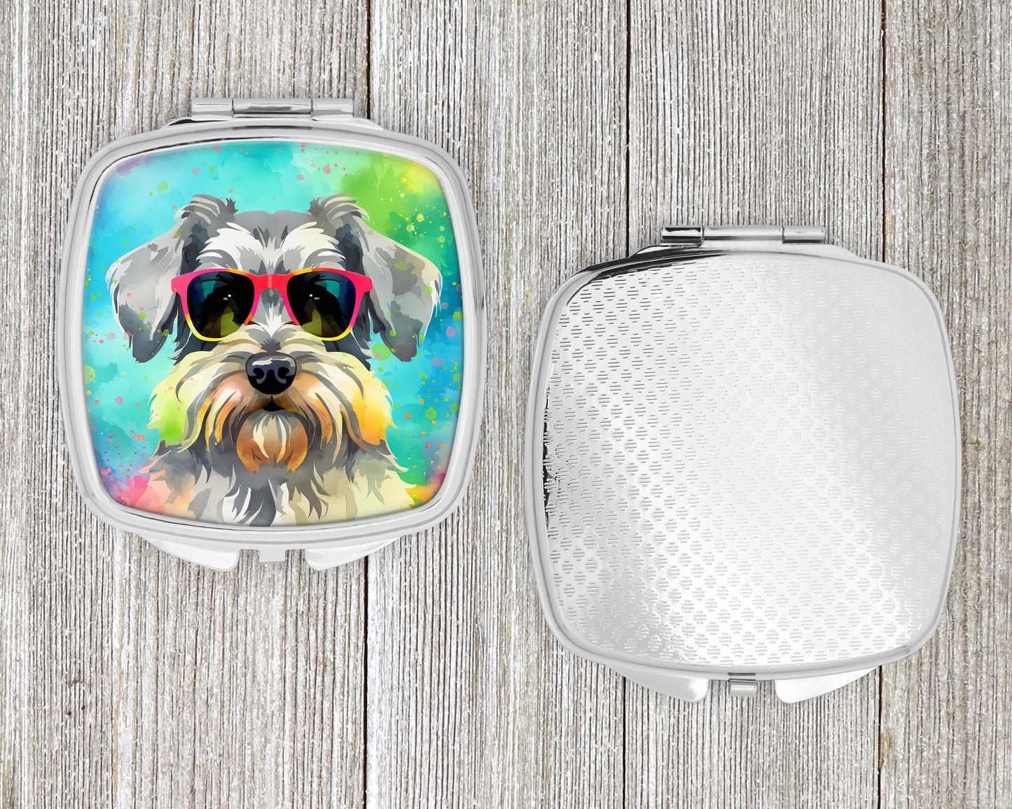 Schnauzer Hippie Dawg Compact Mirror