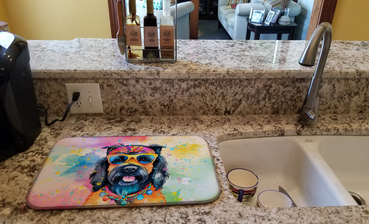 Scottish Terrier Hippie Dawg Dish Drying Mat