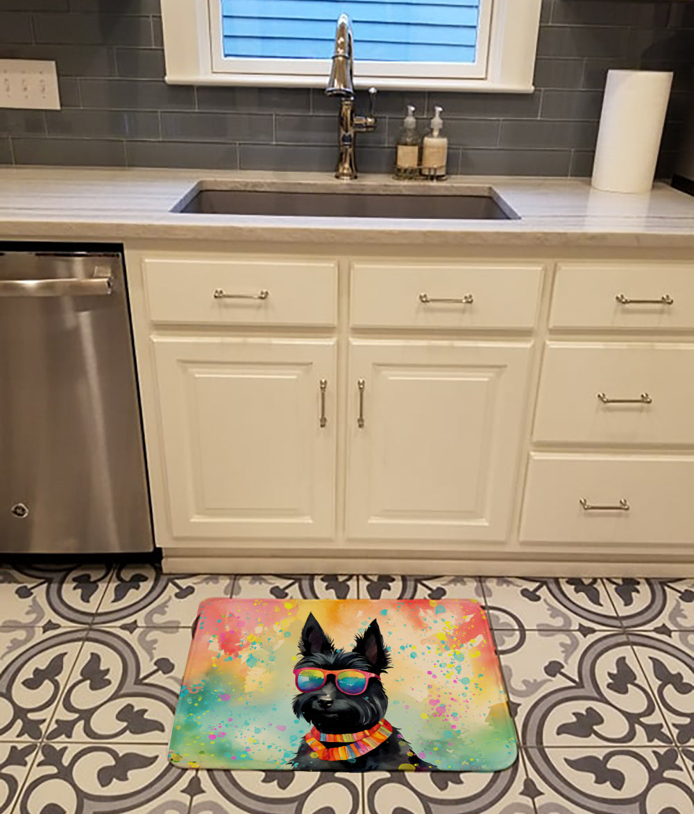 Scottish Terrier Hippie Dawg Memory Foam Kitchen Mat
