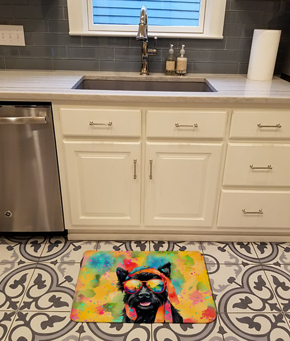 Scottish Terrier Hippie Dawg Memory Foam Kitchen Mat