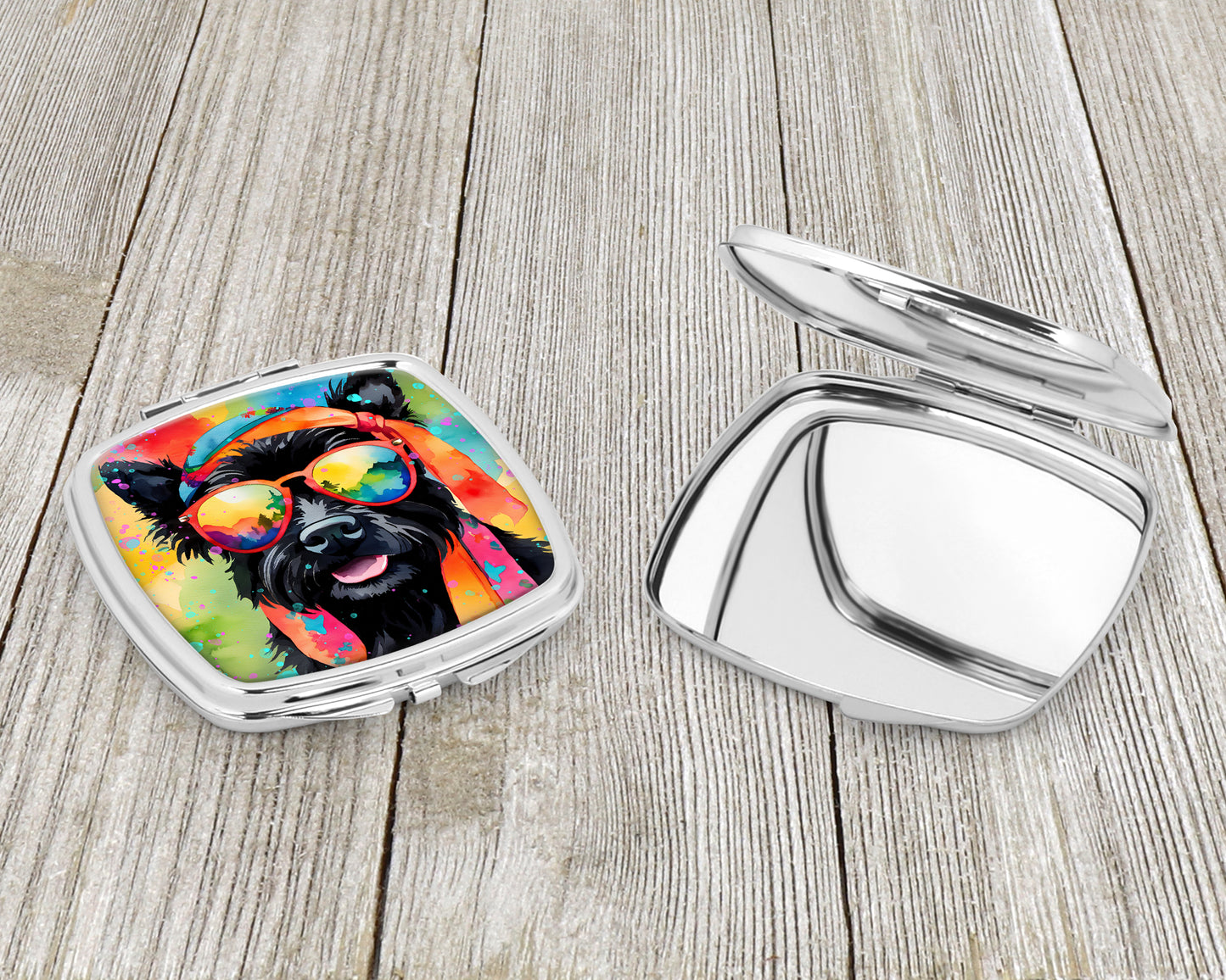 Scottish Terrier Hippie Dawg Compact Mirror