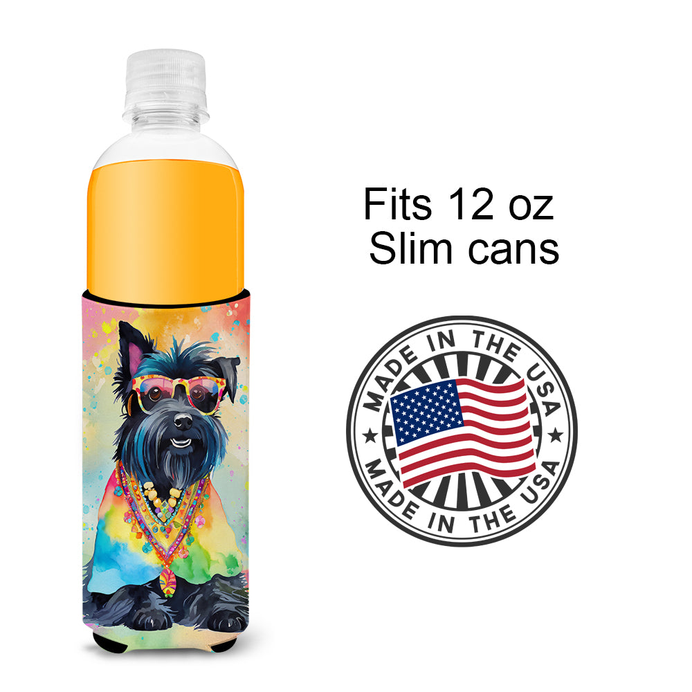 Scottish Terrier Hippie Dawg Hugger for Ultra Slim Cans