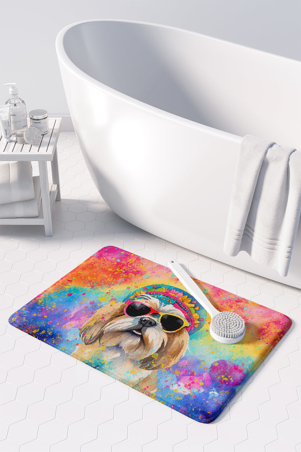 Shih Tzu Hippie Dawg Memory Foam Kitchen Mat